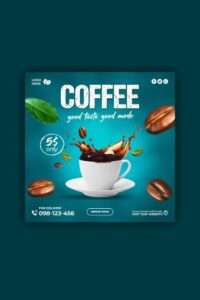 Coffee shop drink menu promotion social media instagram post banner template