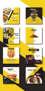 Social media posts and banner design for restaurants_